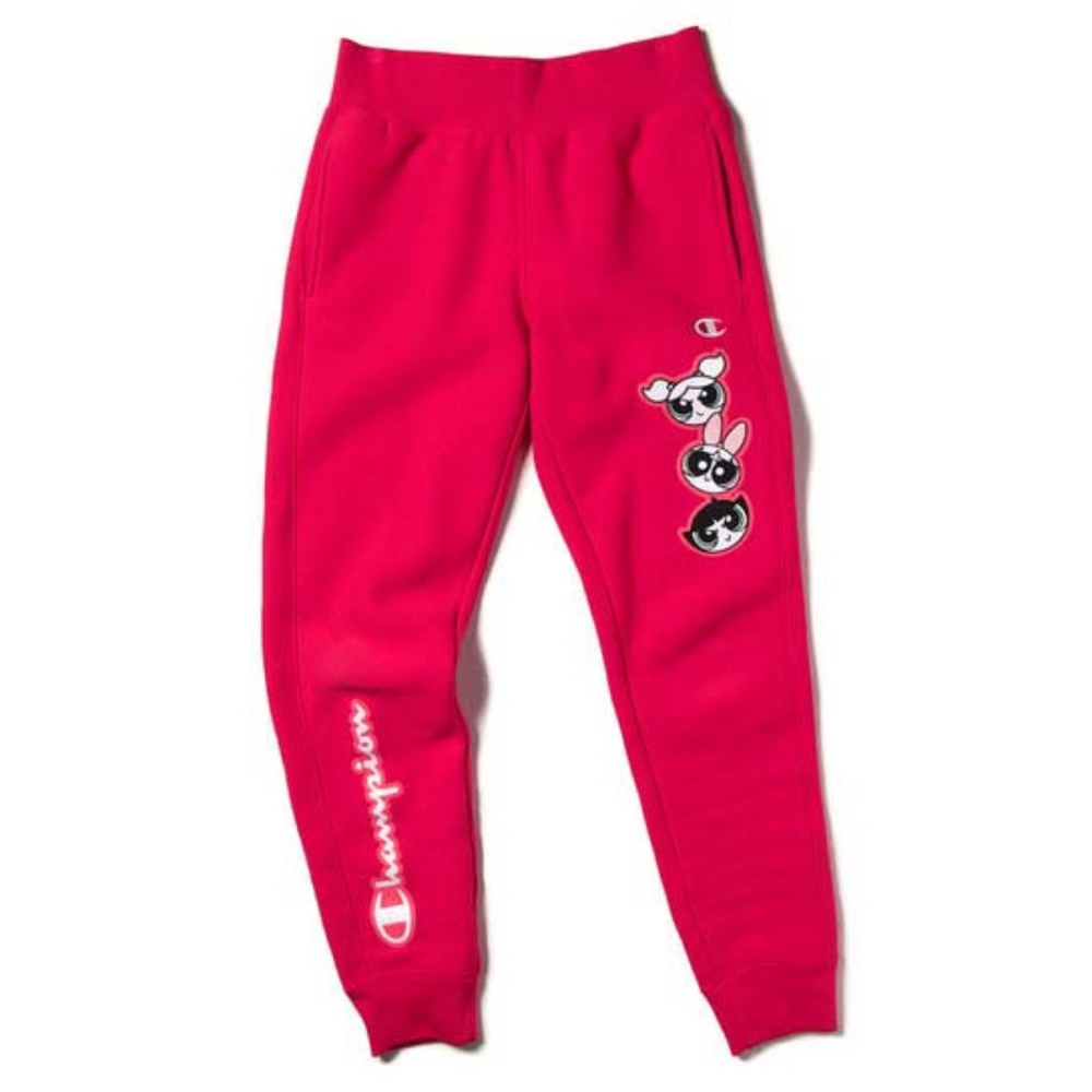 NWOt Champion x powerpuff fuchsia red track pants
